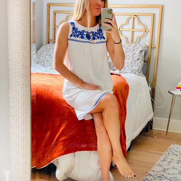 Blue and White J. Crew dress with pockets, XXS - Picture 5 of 7